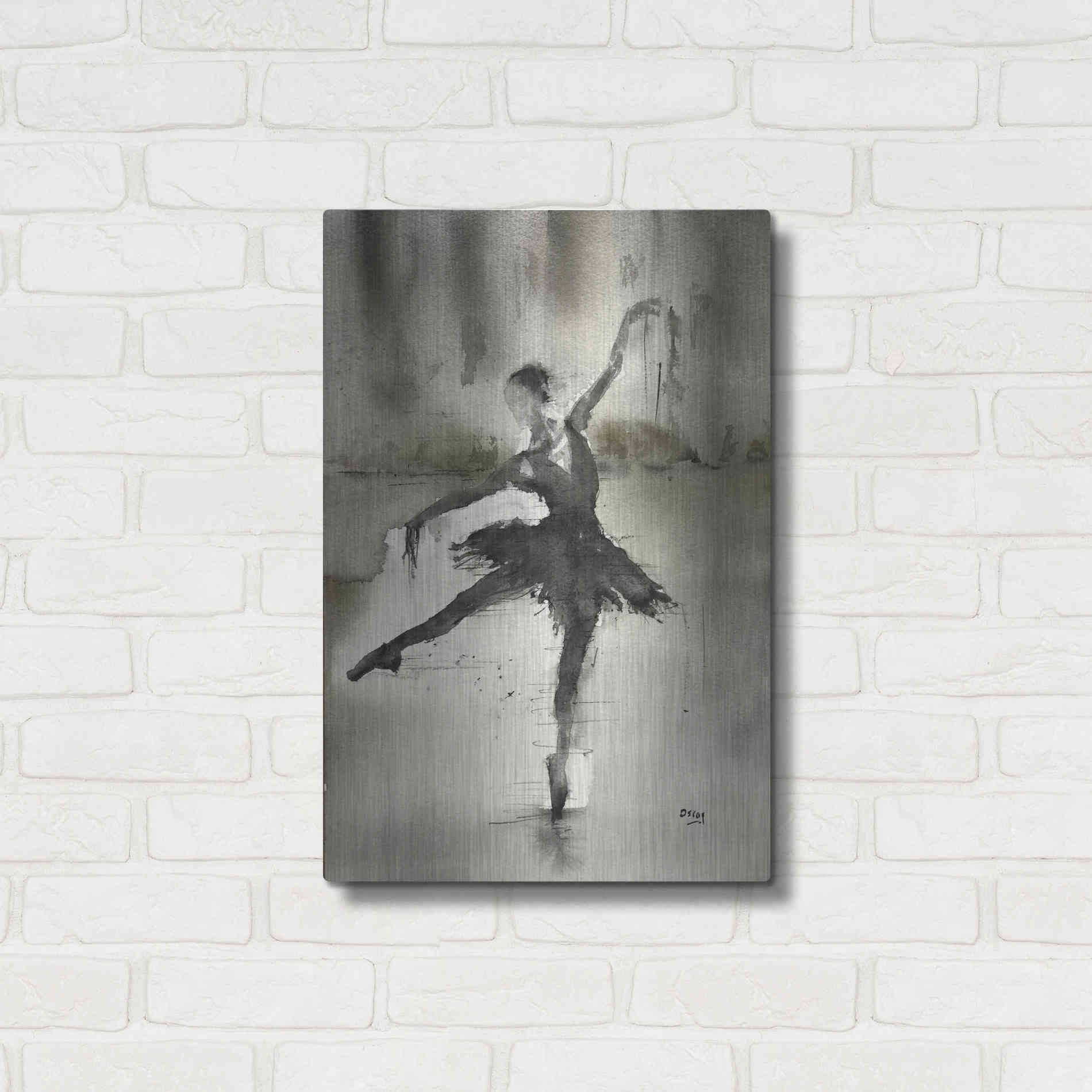 Luxe Metal Art 'Without A Danseur' by Oscar Alvarez Pardo, Metal Wall Art,16x24