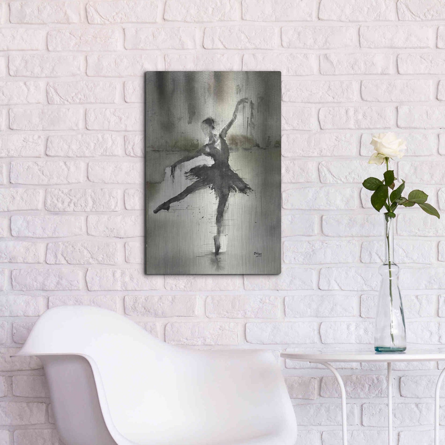 Luxe Metal Art 'Without A Danseur' by Oscar Alvarez Pardo, Metal Wall Art,16x24