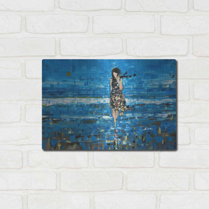 Luxe Metal Art 'The Sea' by Oscar Alvarez Pardo, Metal Wall Art,16x12