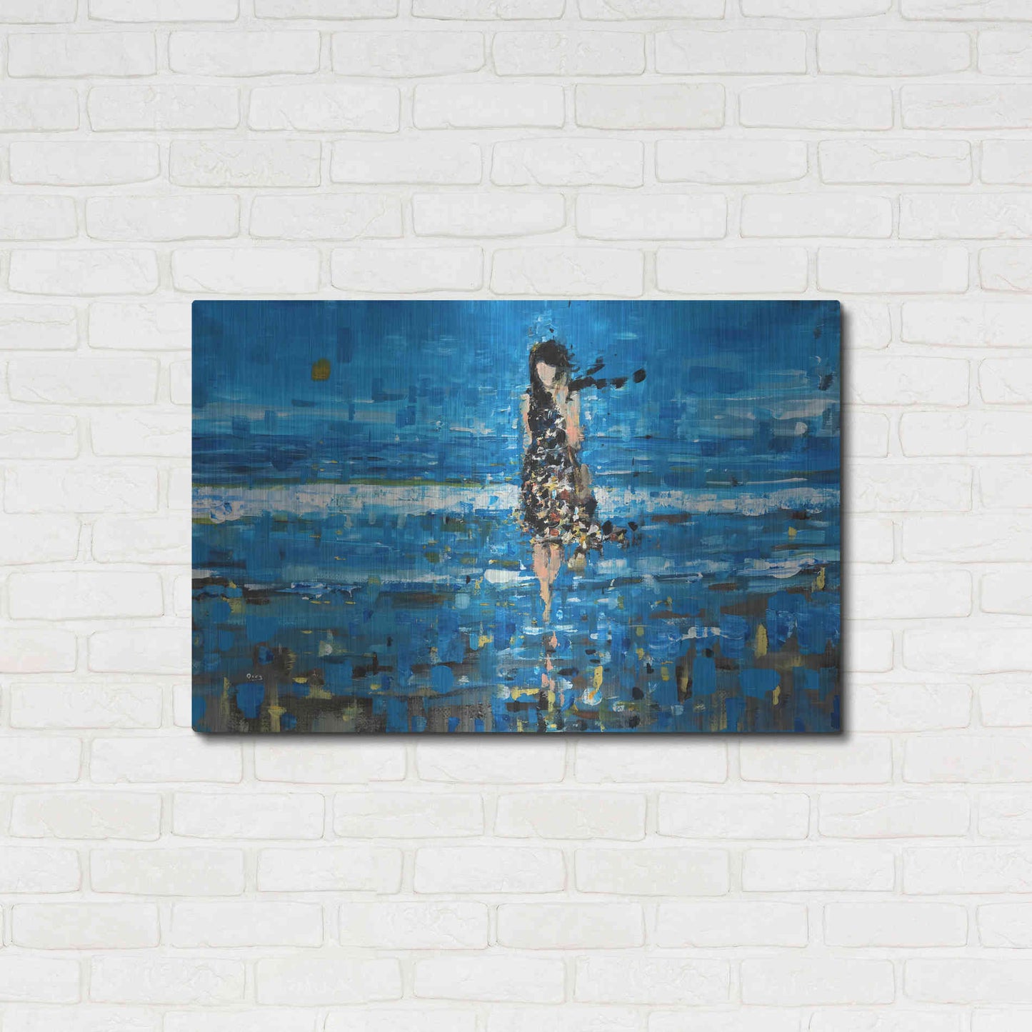 Luxe Metal Art 'The Sea' by Oscar Alvarez Pardo, Metal Wall Art,36x24