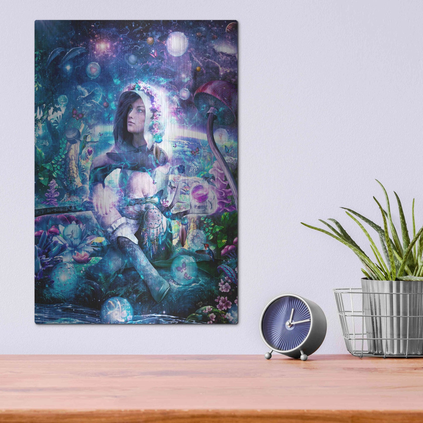 Luxe Metal Art 'Observing Our Celestial Synergy' by Cameron Gray, Metal Wall Art,12x16