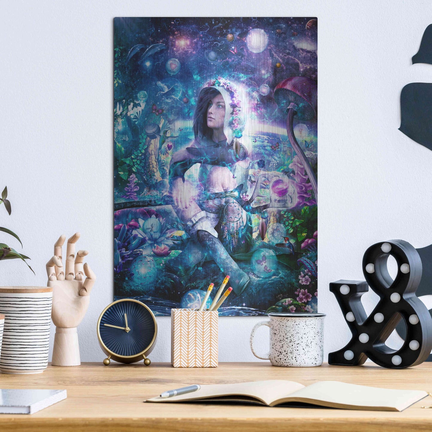 Luxe Metal Art 'Observing Our Celestial Synergy' by Cameron Gray, Metal Wall Art,12x16