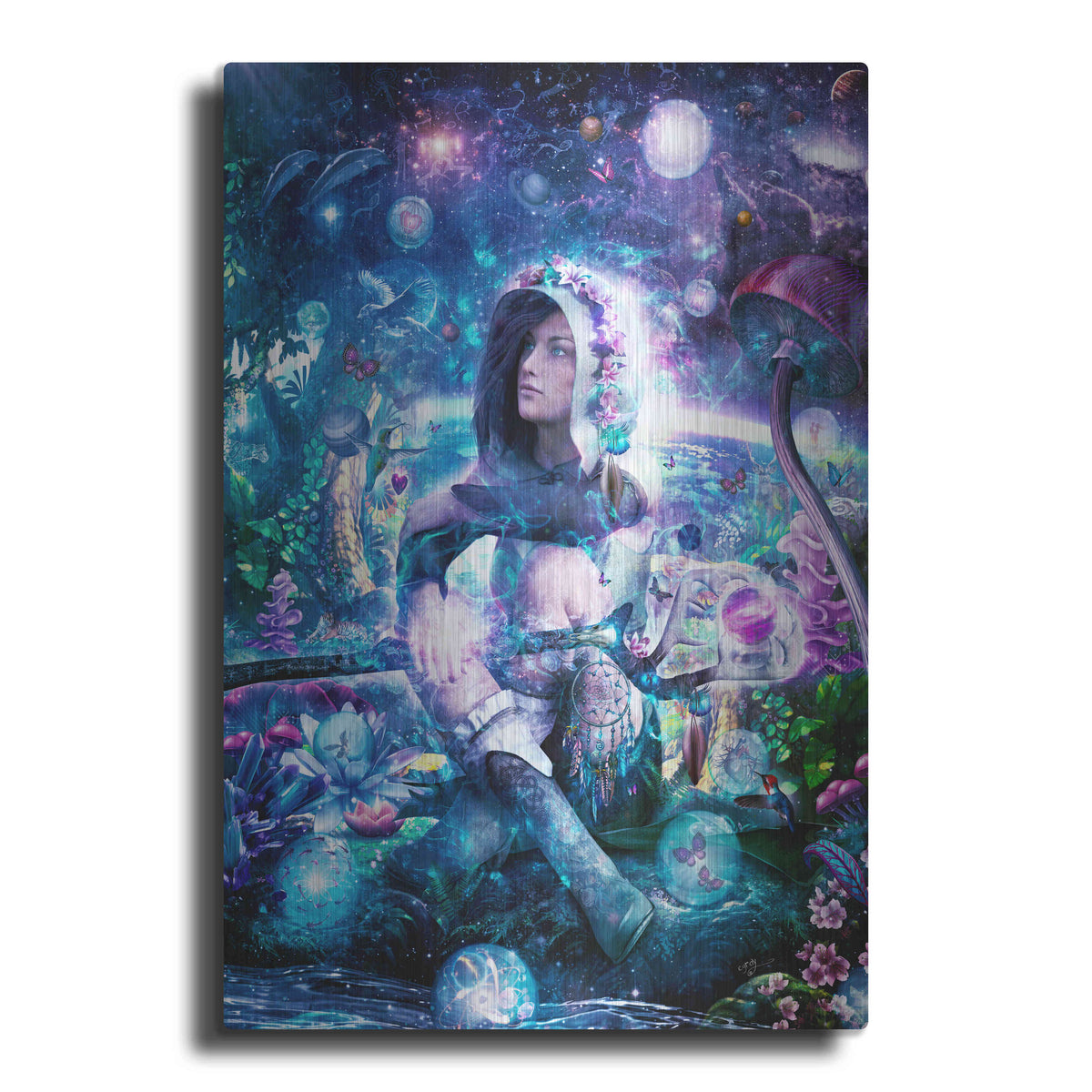 Luxe Metal Art 'Observing Our Celestial Synergy' by Cameron Gray, Metal Wall Art