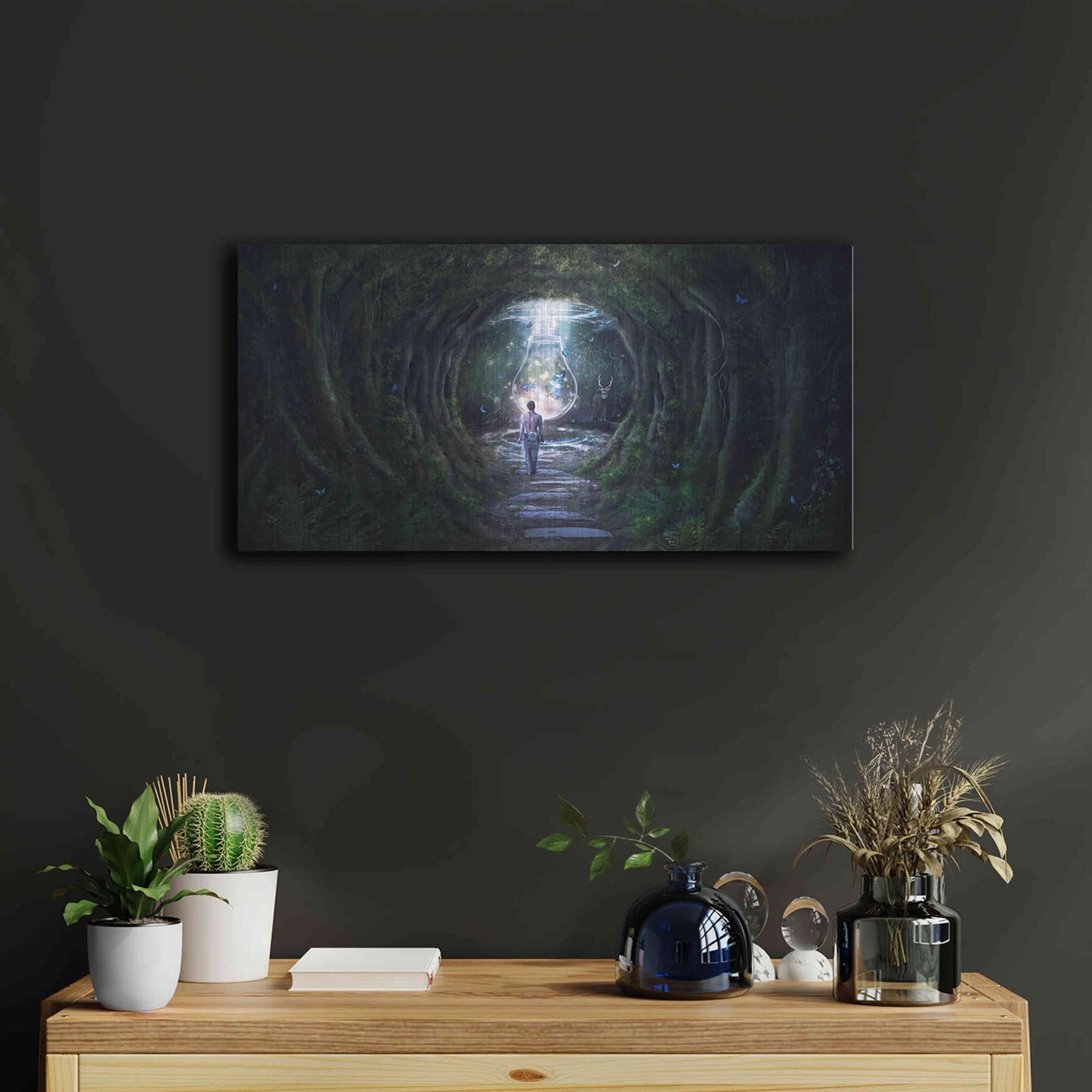 Luxe Metal Art 'Stay for a Moment' by Cameron Gray, Metal Wall Art,24x12