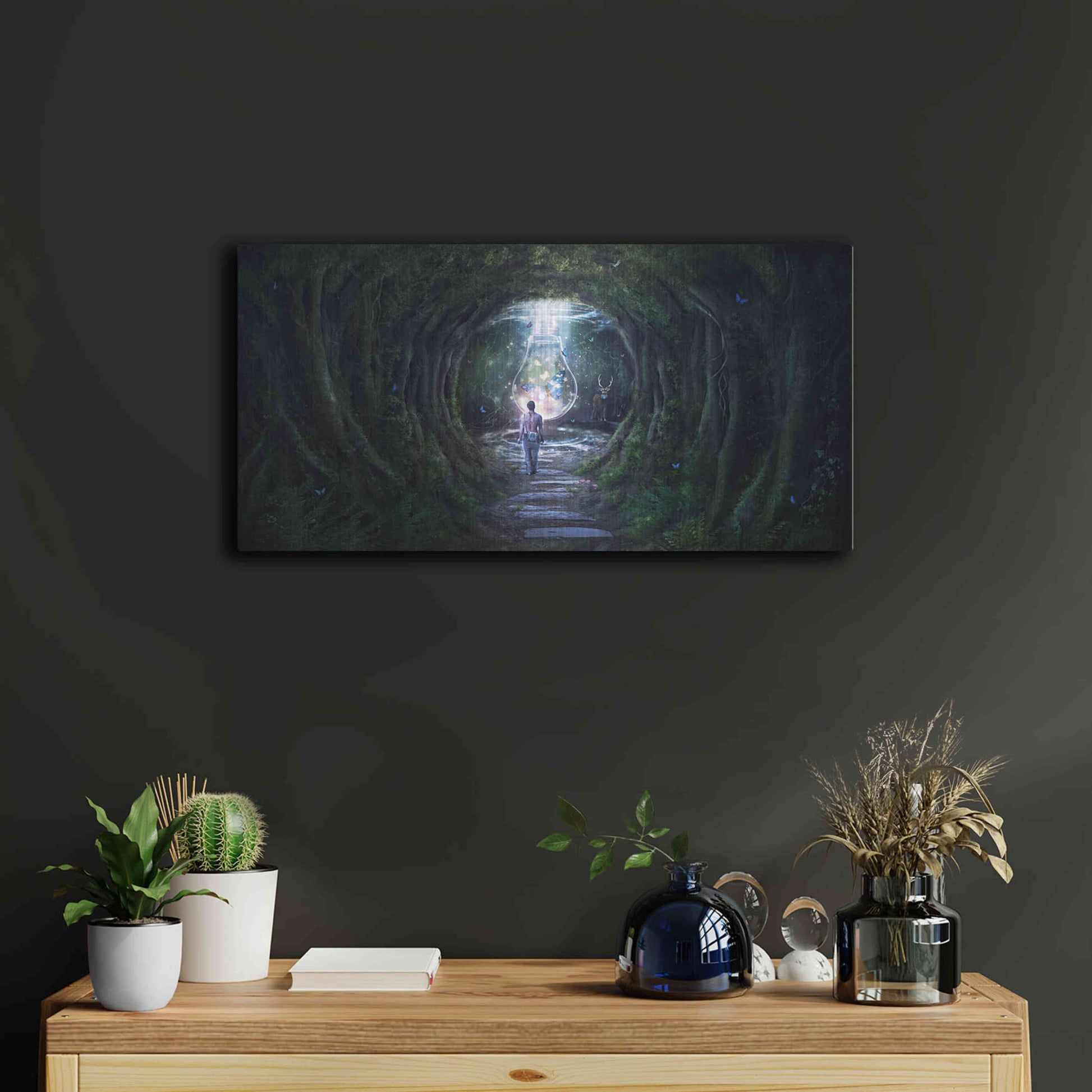 Luxe Metal Art 'Stay for a Moment' by Cameron Gray, Metal Wall Art,24x12