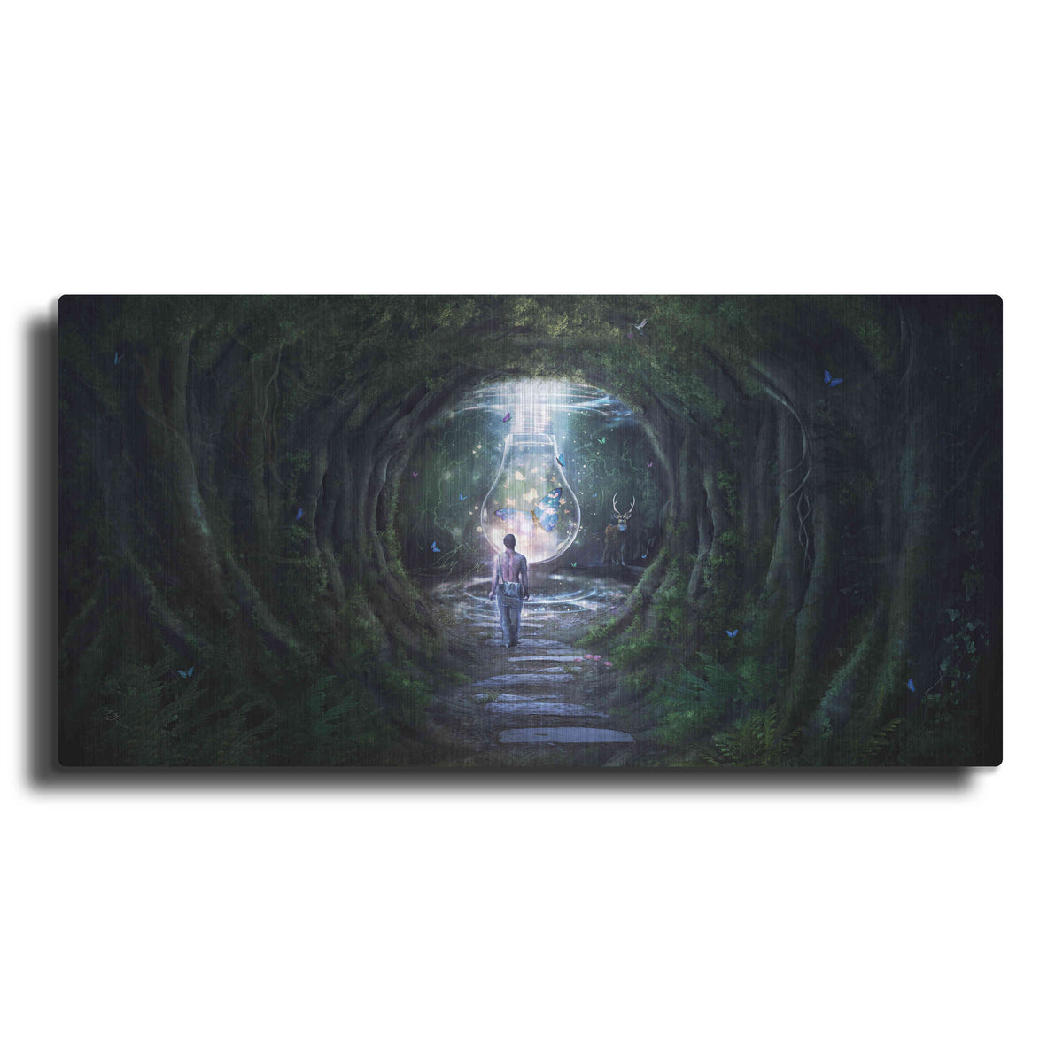 Luxe Metal Art 'Stay for a Moment' by Cameron Gray, Metal Wall Art