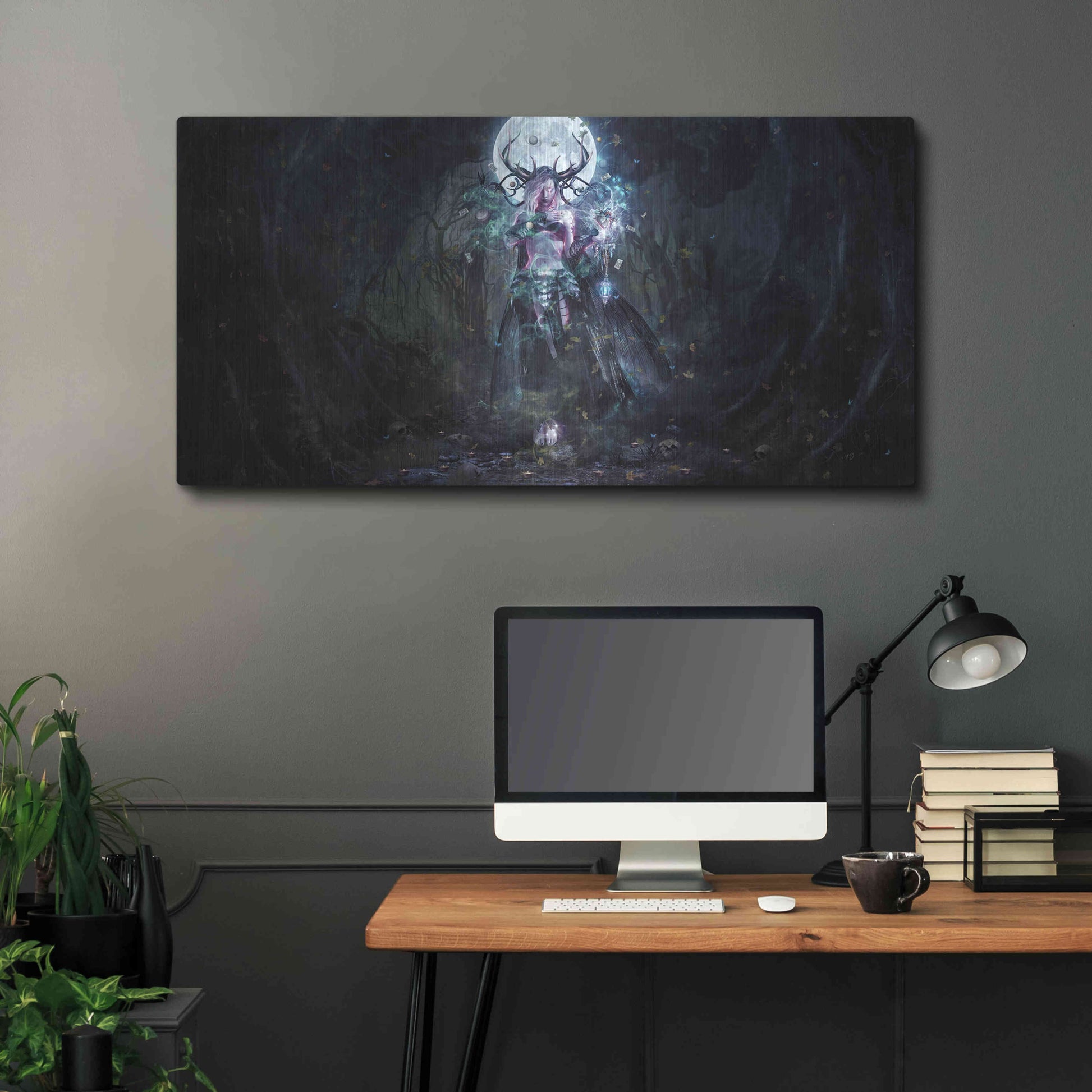 Luxe Metal Art 'The Dreamcatcher Landscape' by Cameron Gray, Metal Wall Art,48x24