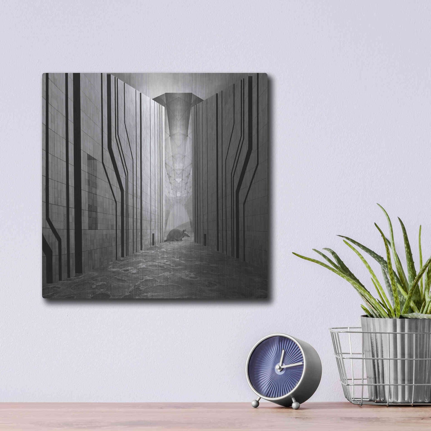 Luxe Metal Art 'Armadillo' by Dariusz Klimczak, Metal Wall Art,12x12