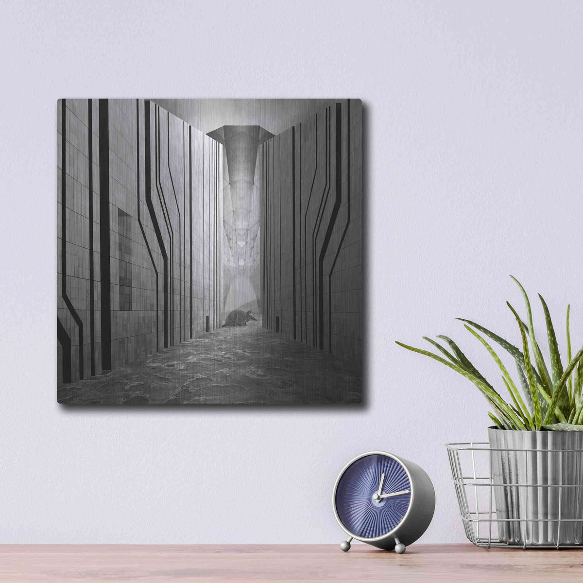 Luxe Metal Art 'Armadillo' by Dariusz Klimczak, Metal Wall Art,12x12