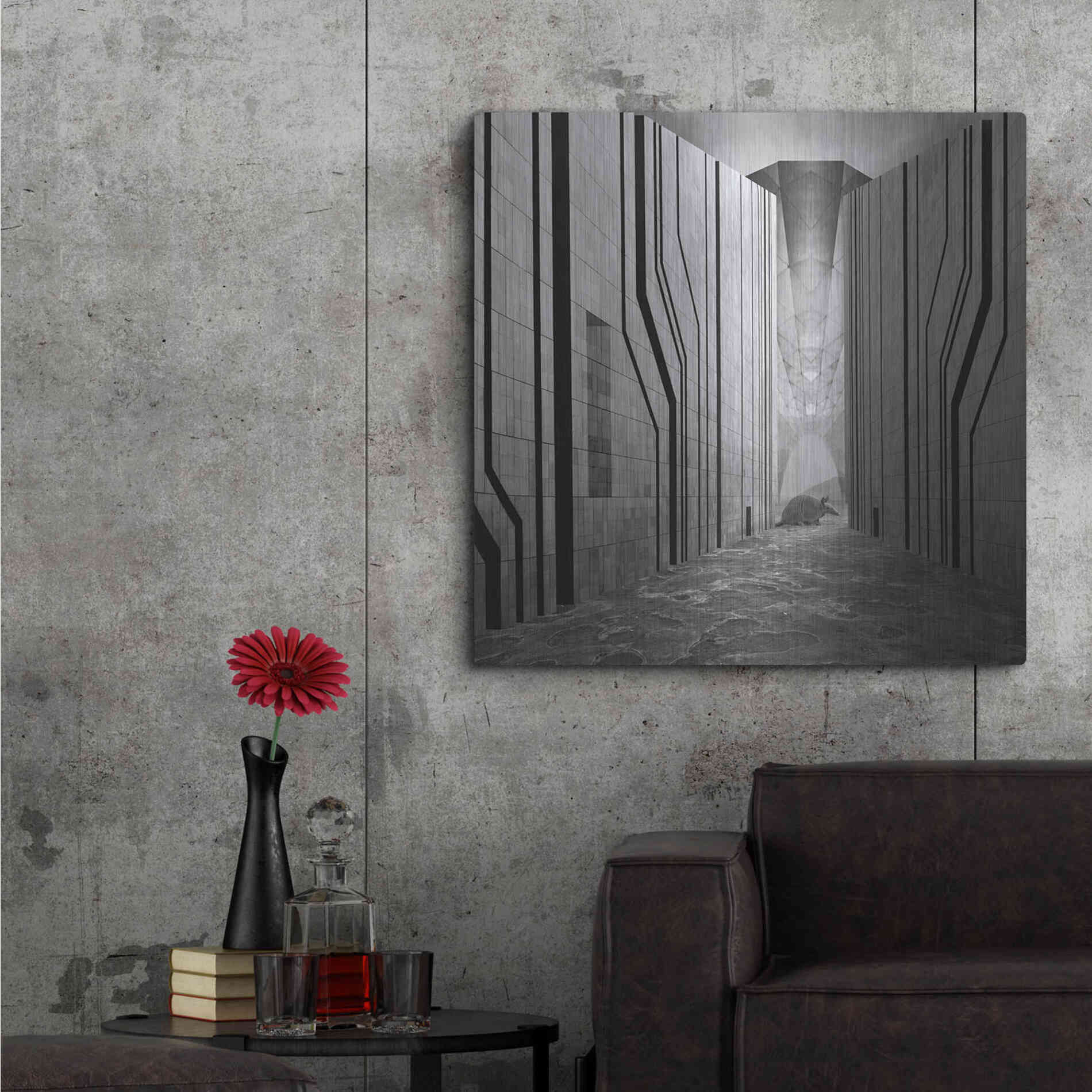 Luxe Metal Art 'Armadillo' by Dariusz Klimczak, Metal Wall Art,36x36