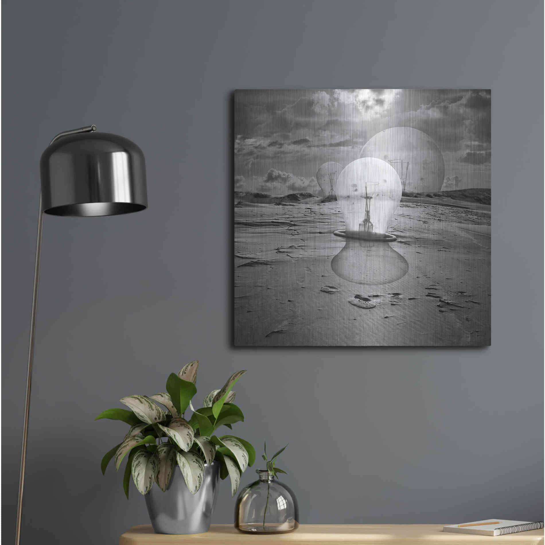 Luxe Metal Art 'Bulbs' by Dariusz Klimczak, Metal Wall Art,24x24