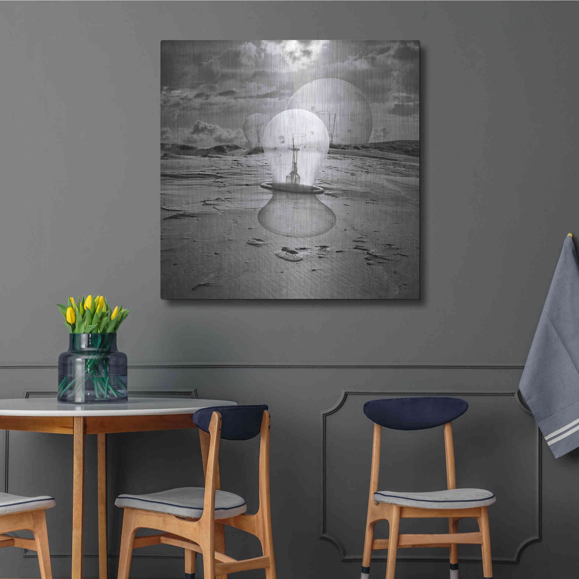 Luxe Metal Art 'Bulbs' by Dariusz Klimczak, Metal Wall Art,36x36