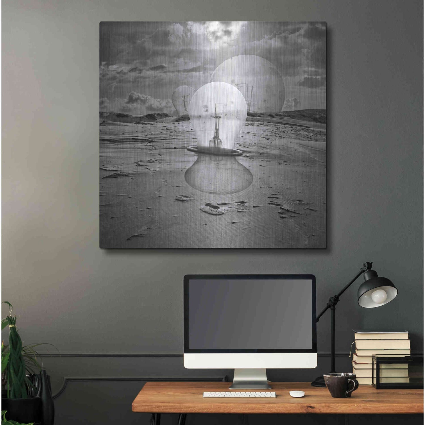 Luxe Metal Art 'Bulbs' by Dariusz Klimczak, Metal Wall Art,36x36