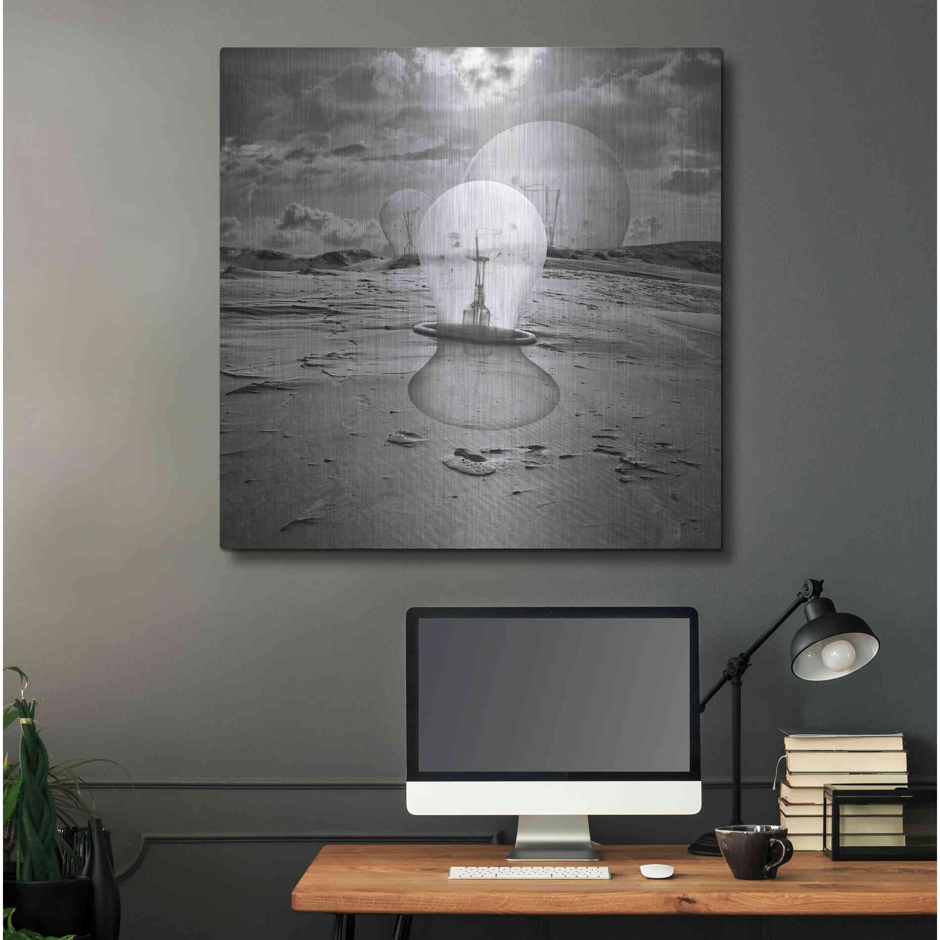 Luxe Metal Art 'Bulbs' by Dariusz Klimczak, Metal Wall Art,36x36