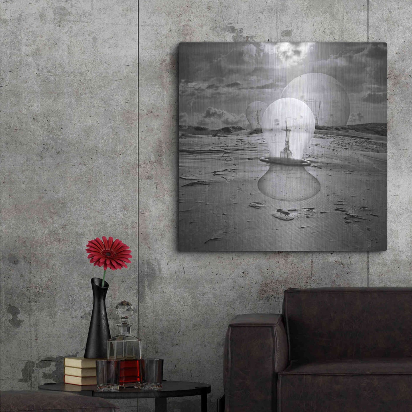 Luxe Metal Art 'Bulbs' by Dariusz Klimczak, Metal Wall Art,36x36