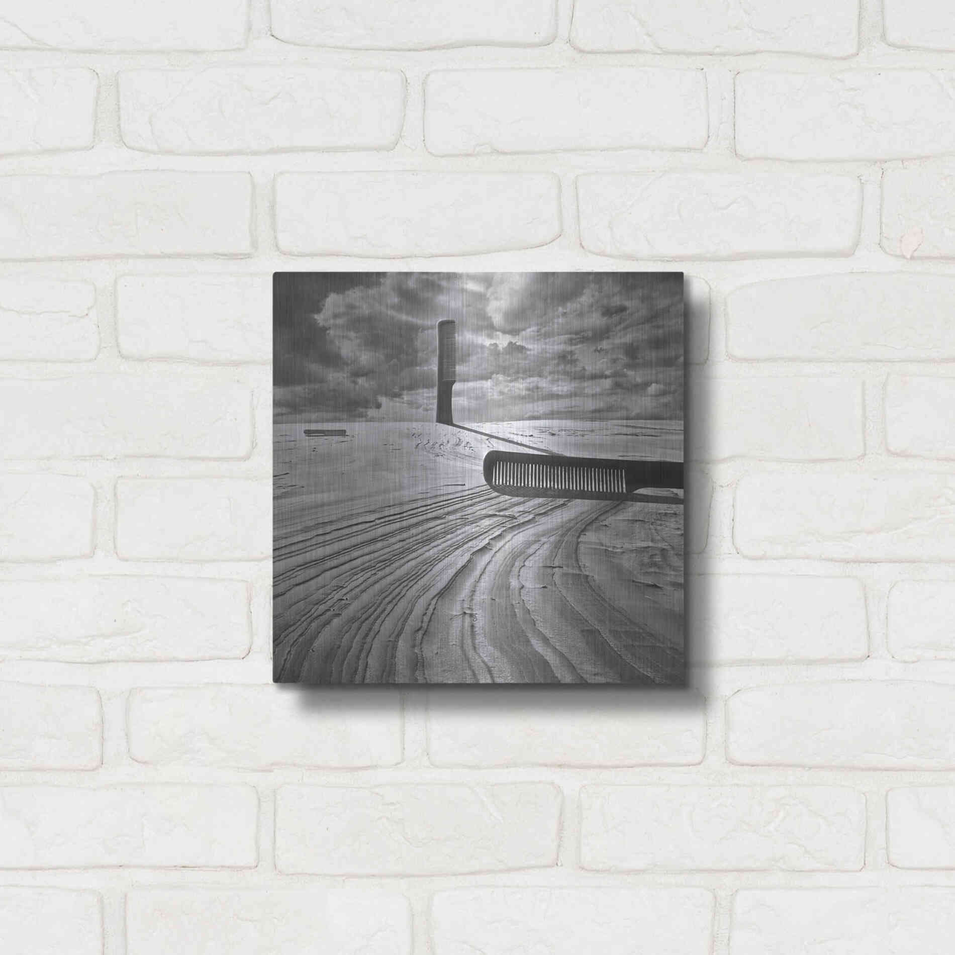 Luxe Metal Art 'Combing the Dunes' by Dariusz Klimczak, Metal Wall Art,12x12