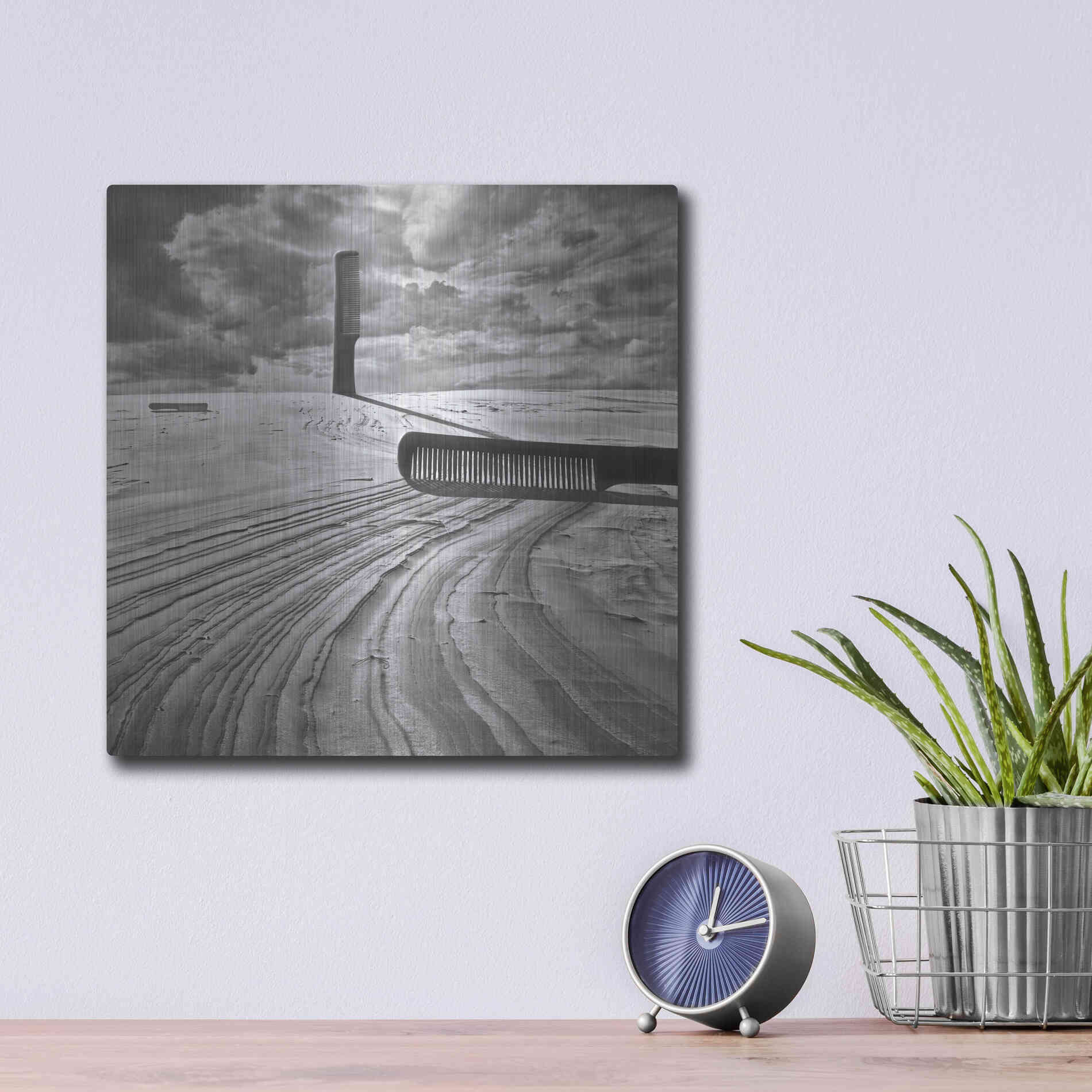 Luxe Metal Art 'Combing the Dunes' by Dariusz Klimczak, Metal Wall Art,12x12