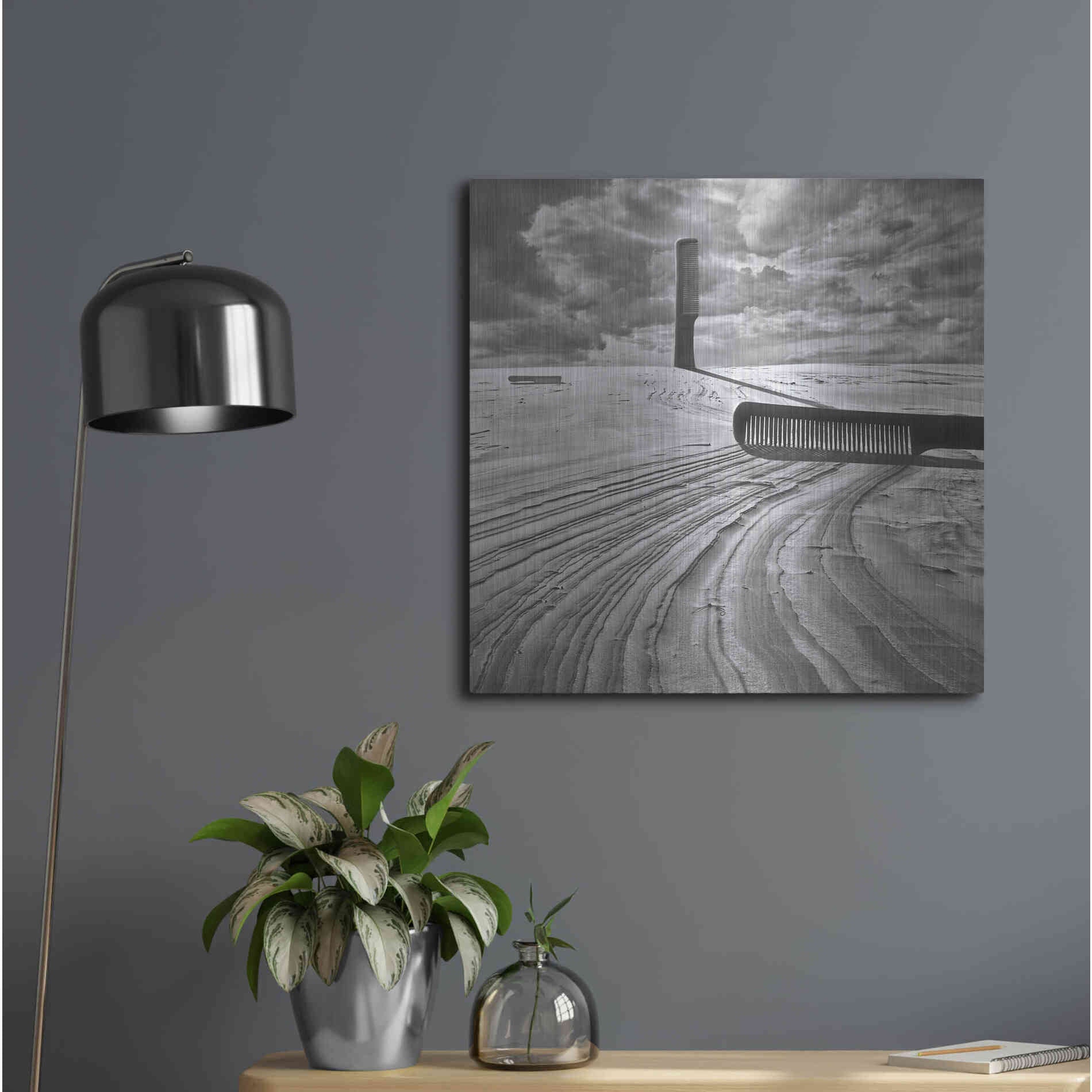 Luxe Metal Art 'Combing the Dunes' by Dariusz Klimczak, Metal Wall Art,24x24