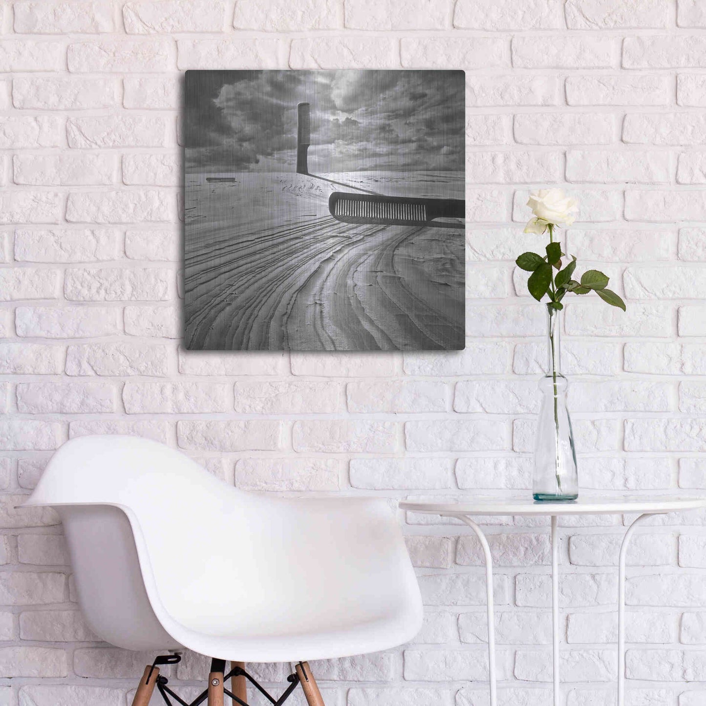 Luxe Metal Art 'Combing the Dunes' by Dariusz Klimczak, Metal Wall Art,24x24