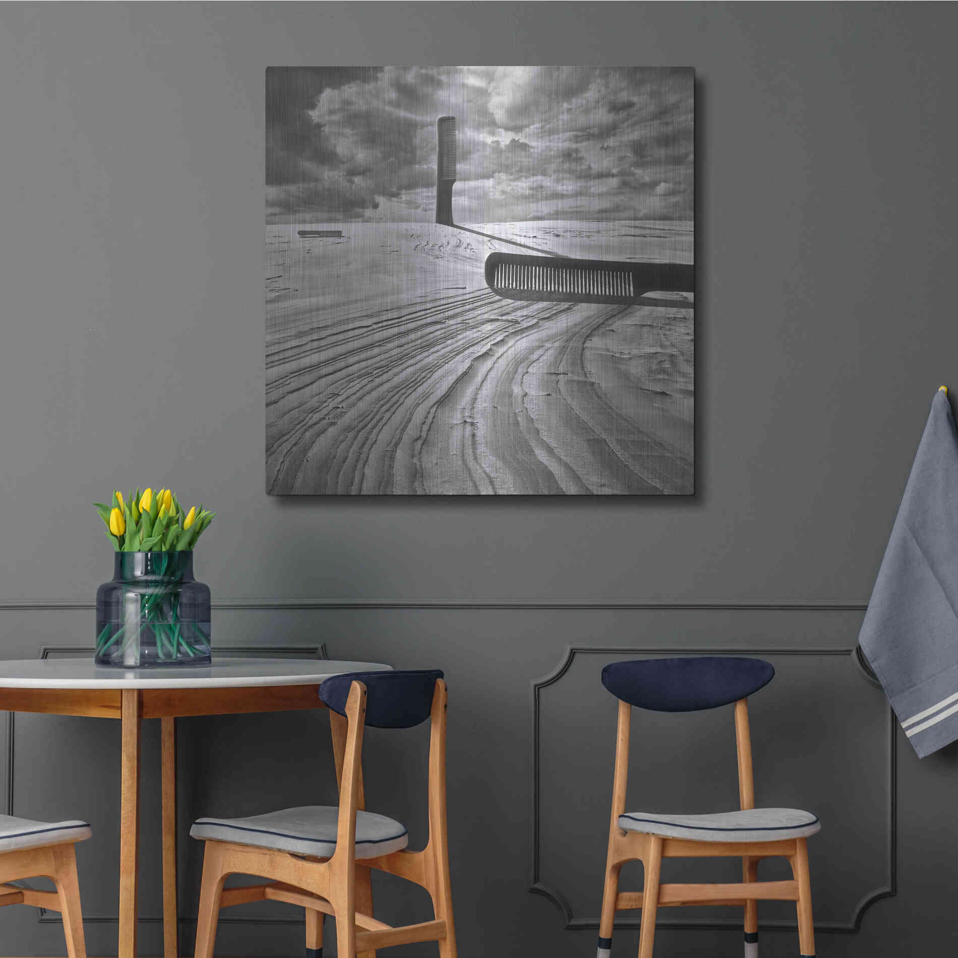 Luxe Metal Art 'Combing the Dunes' by Dariusz Klimczak, Metal Wall Art,36x36