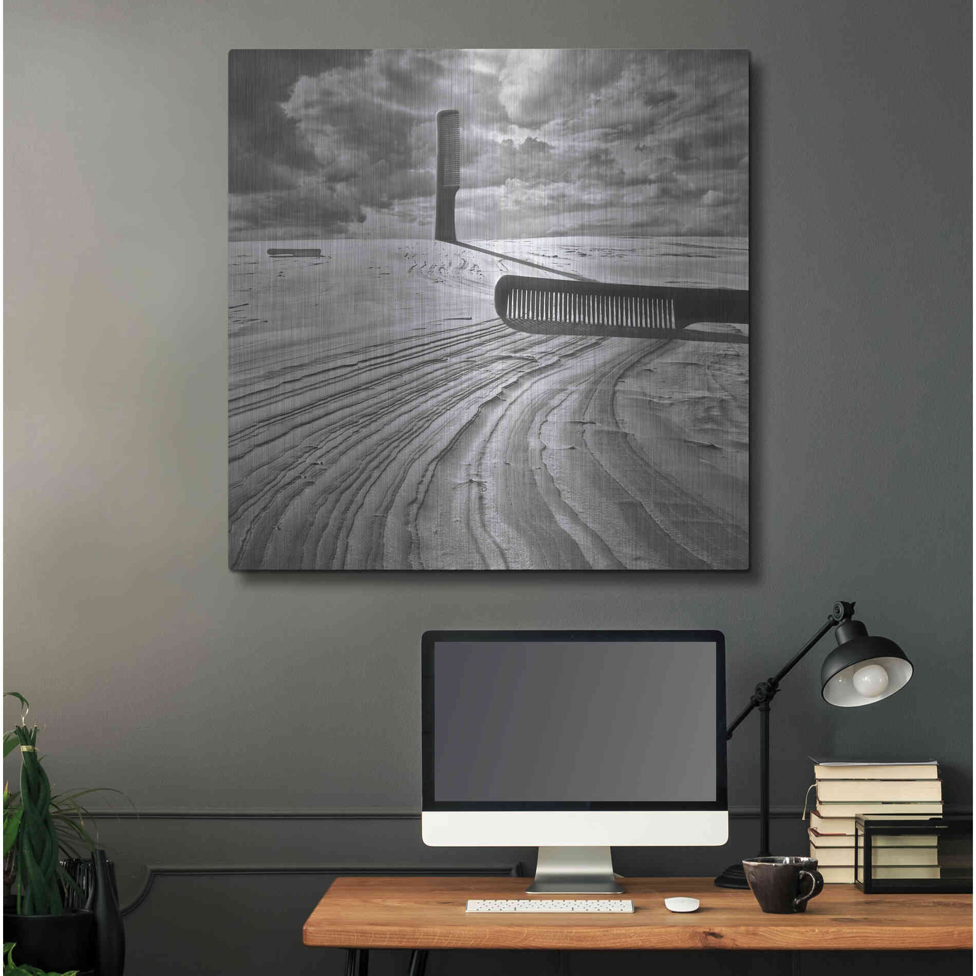 Luxe Metal Art 'Combing the Dunes' by Dariusz Klimczak, Metal Wall Art,36x36