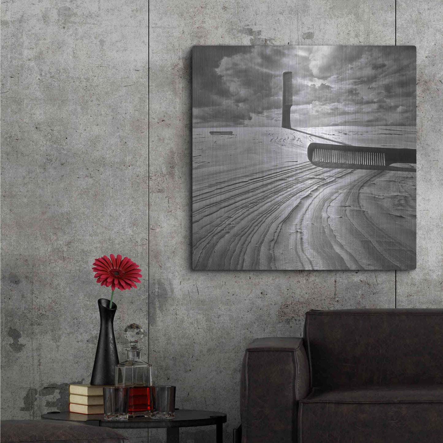 Luxe Metal Art 'Combing the Dunes' by Dariusz Klimczak, Metal Wall Art,36x36