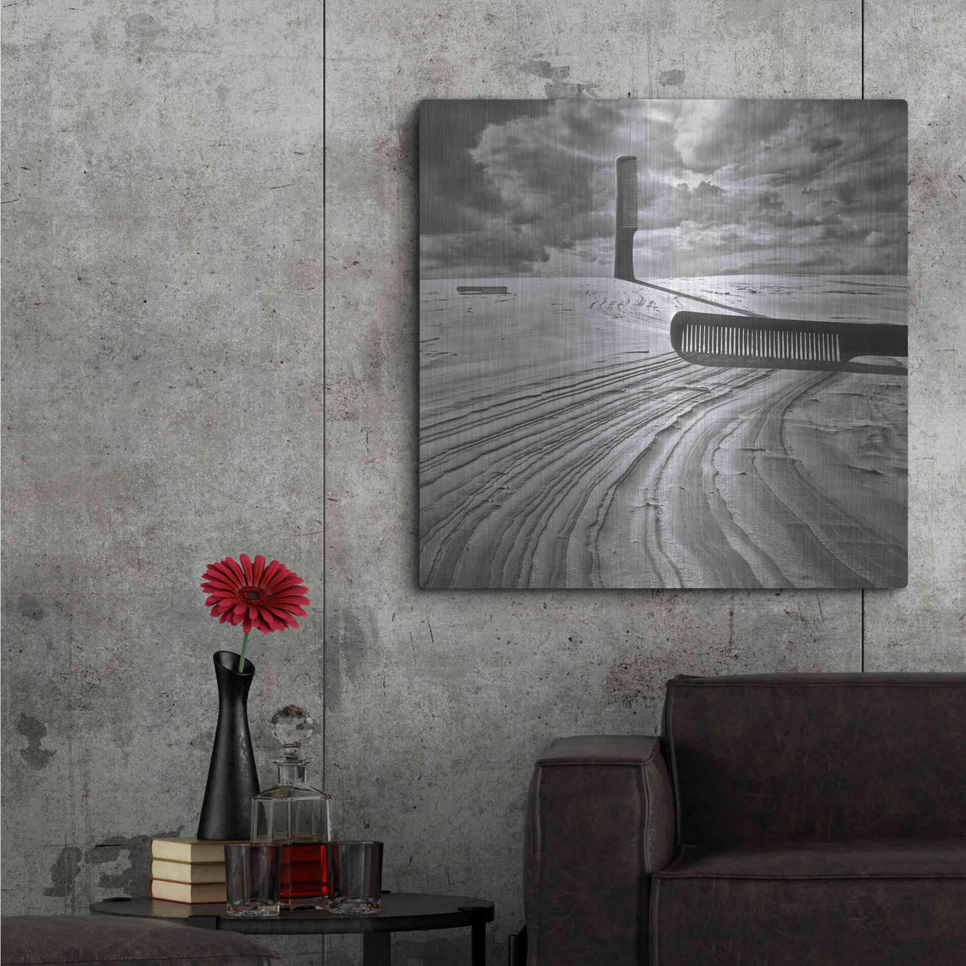 Luxe Metal Art 'Combing the Dunes' by Dariusz Klimczak, Metal Wall Art,36x36