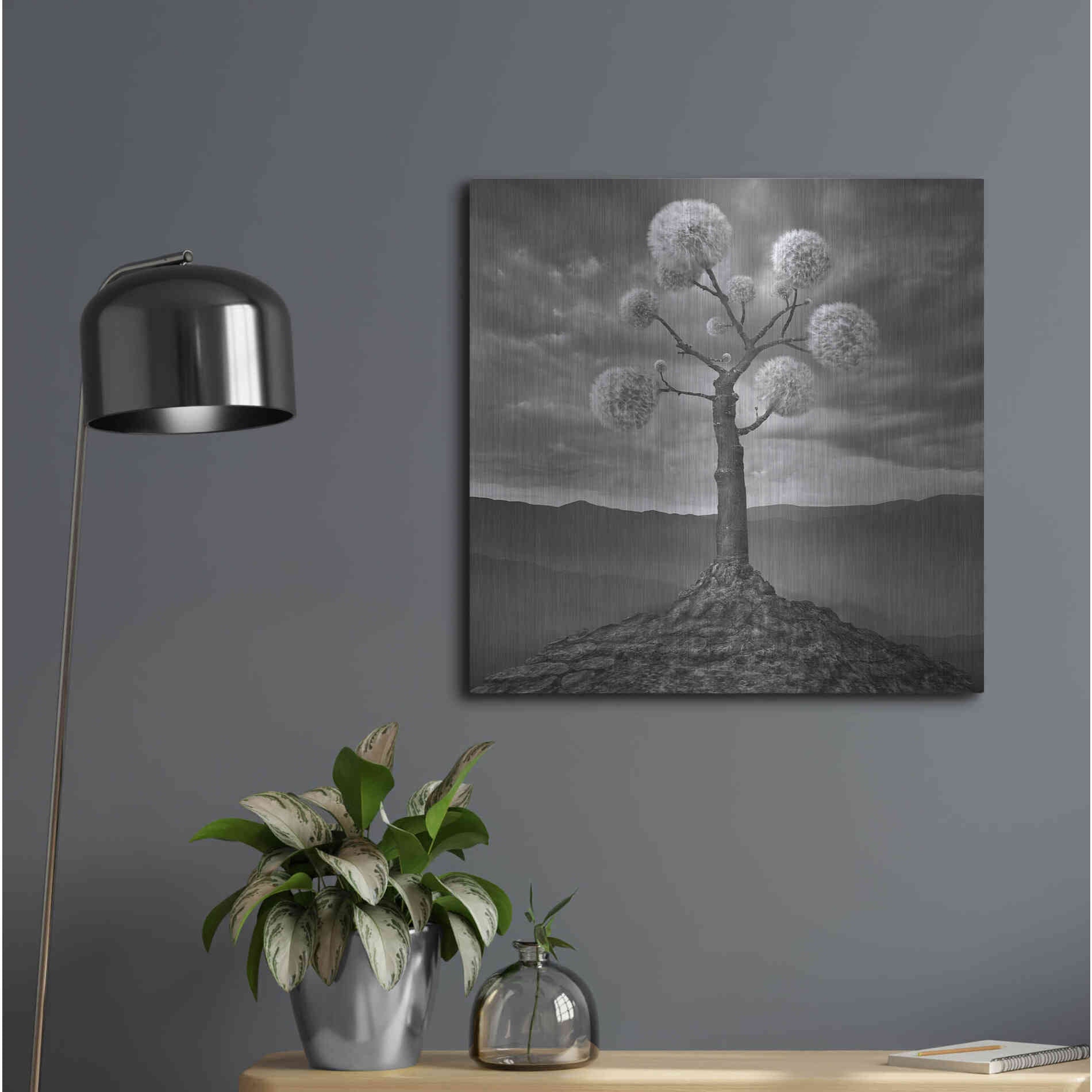 Luxe Metal Art 'Dandelion' by Dariusz Klimczak, Metal Wall Art,24x24