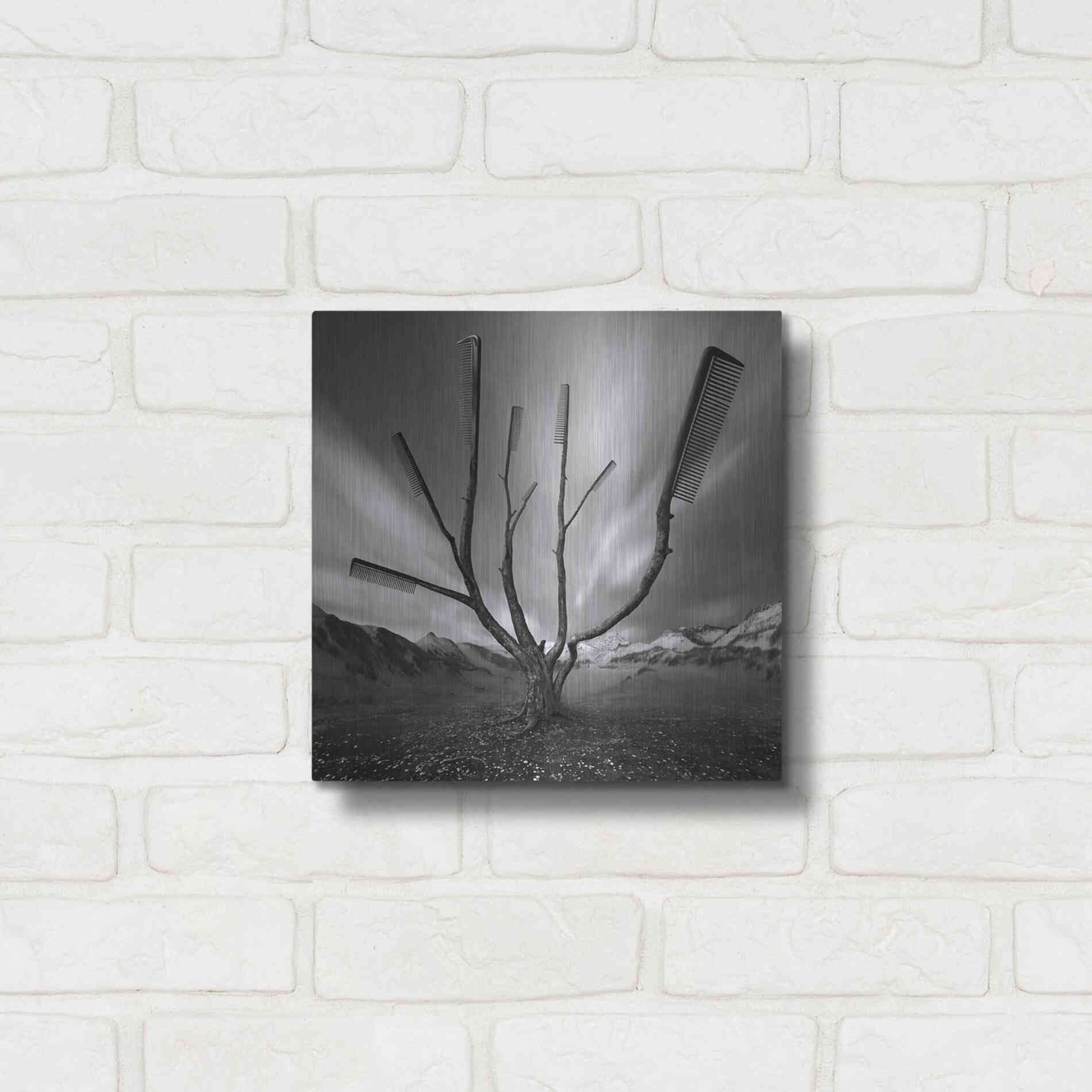 Luxe Metal Art 'Dandruff Tree' by Dariusz Klimczak, Metal Wall Art,12x12