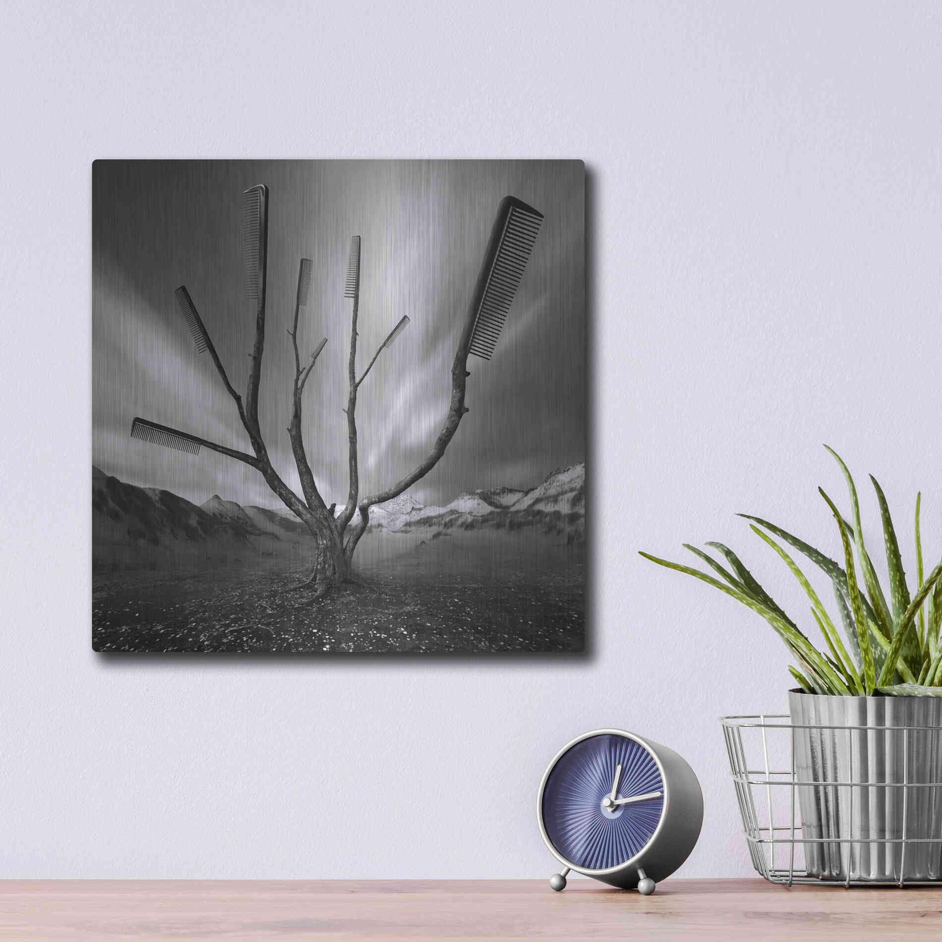 Luxe Metal Art 'Dandruff Tree' by Dariusz Klimczak, Metal Wall Art,12x12