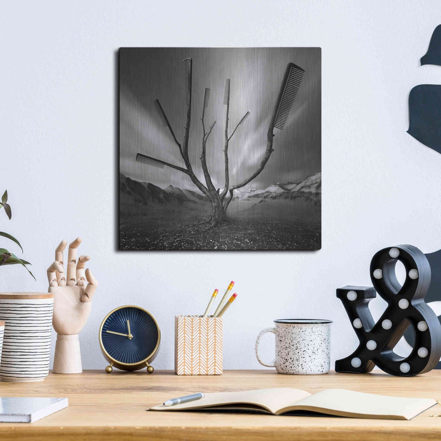 Luxe Metal Art 'Dandruff Tree' by Dariusz Klimczak, Metal Wall Art,12x12