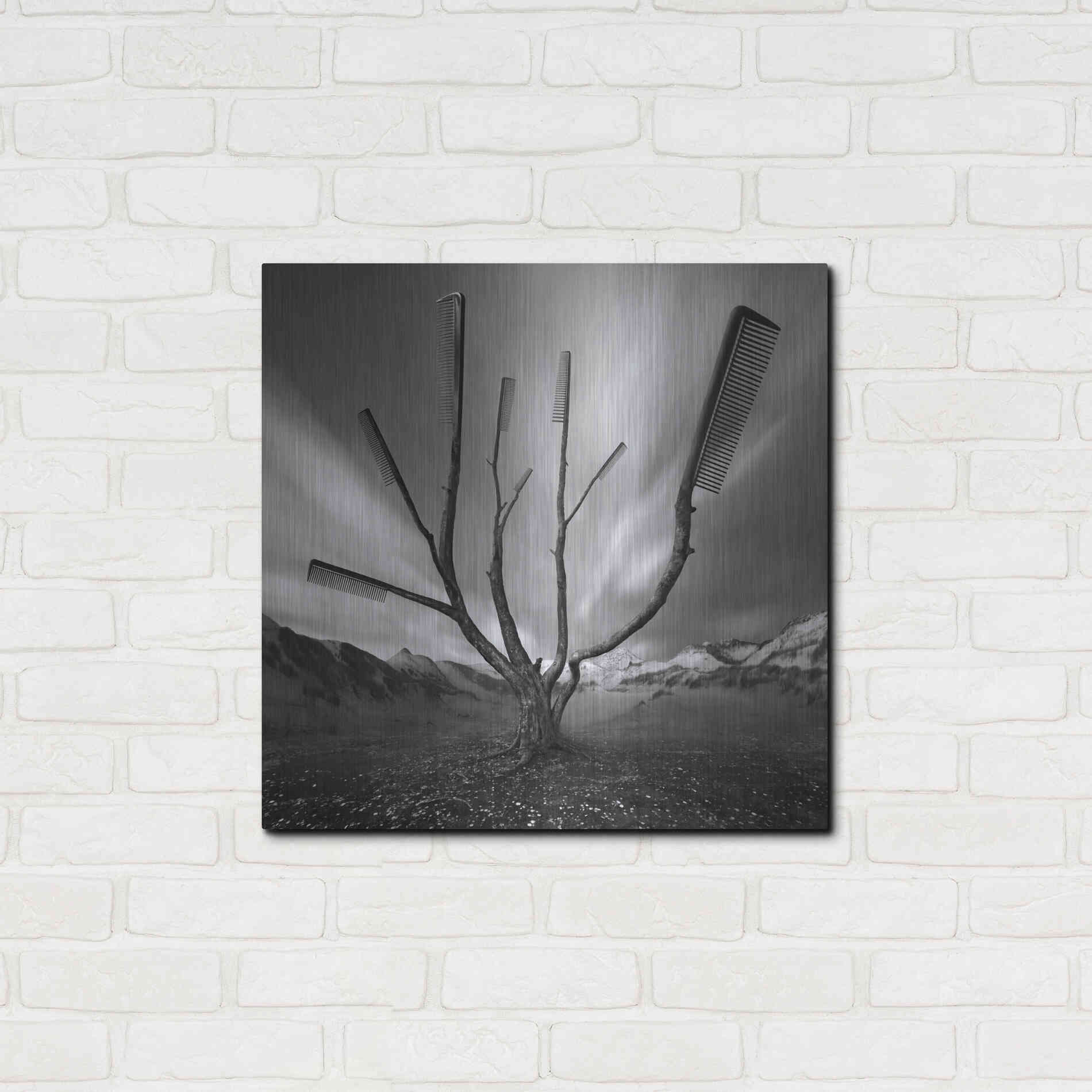 Luxe Metal Art 'Dandruff Tree' by Dariusz Klimczak, Metal Wall Art,24x24
