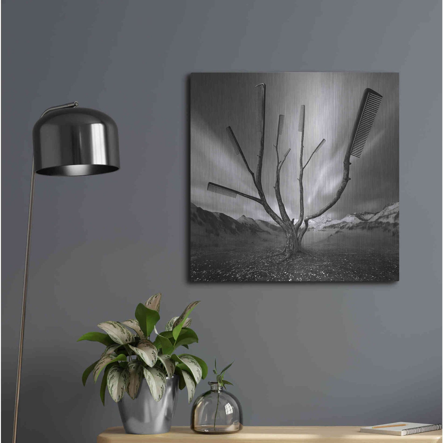Luxe Metal Art 'Dandruff Tree' by Dariusz Klimczak, Metal Wall Art,24x24