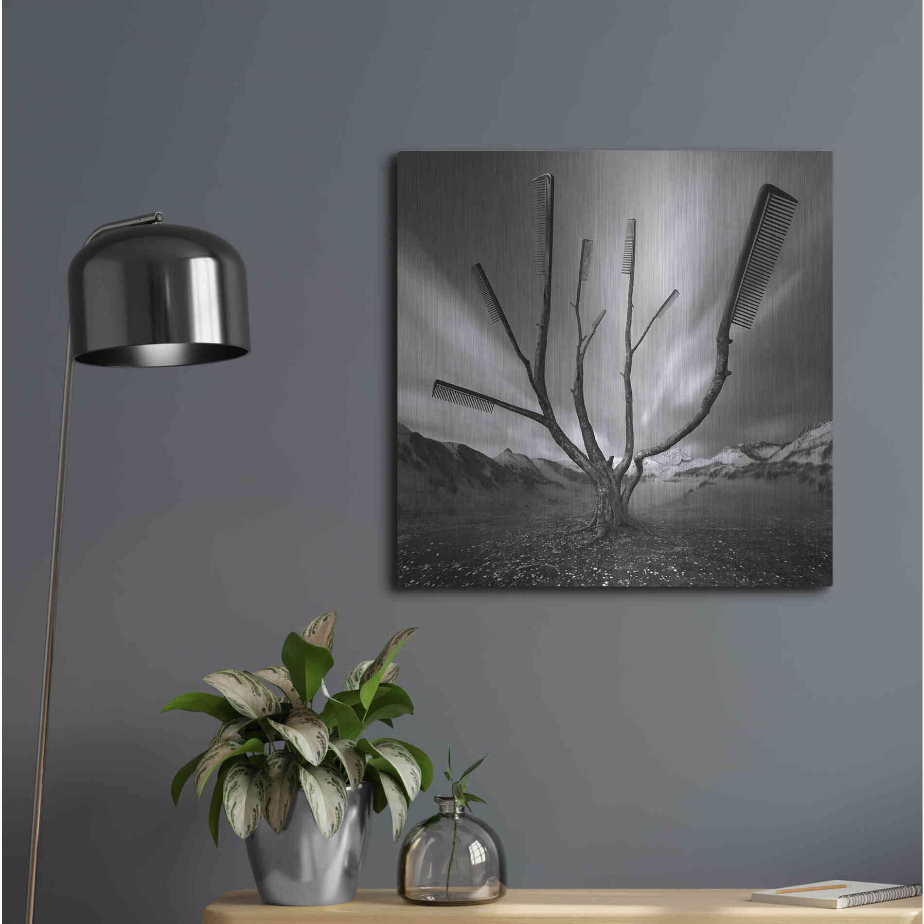 Luxe Metal Art 'Dandruff Tree' by Dariusz Klimczak, Metal Wall Art,24x24