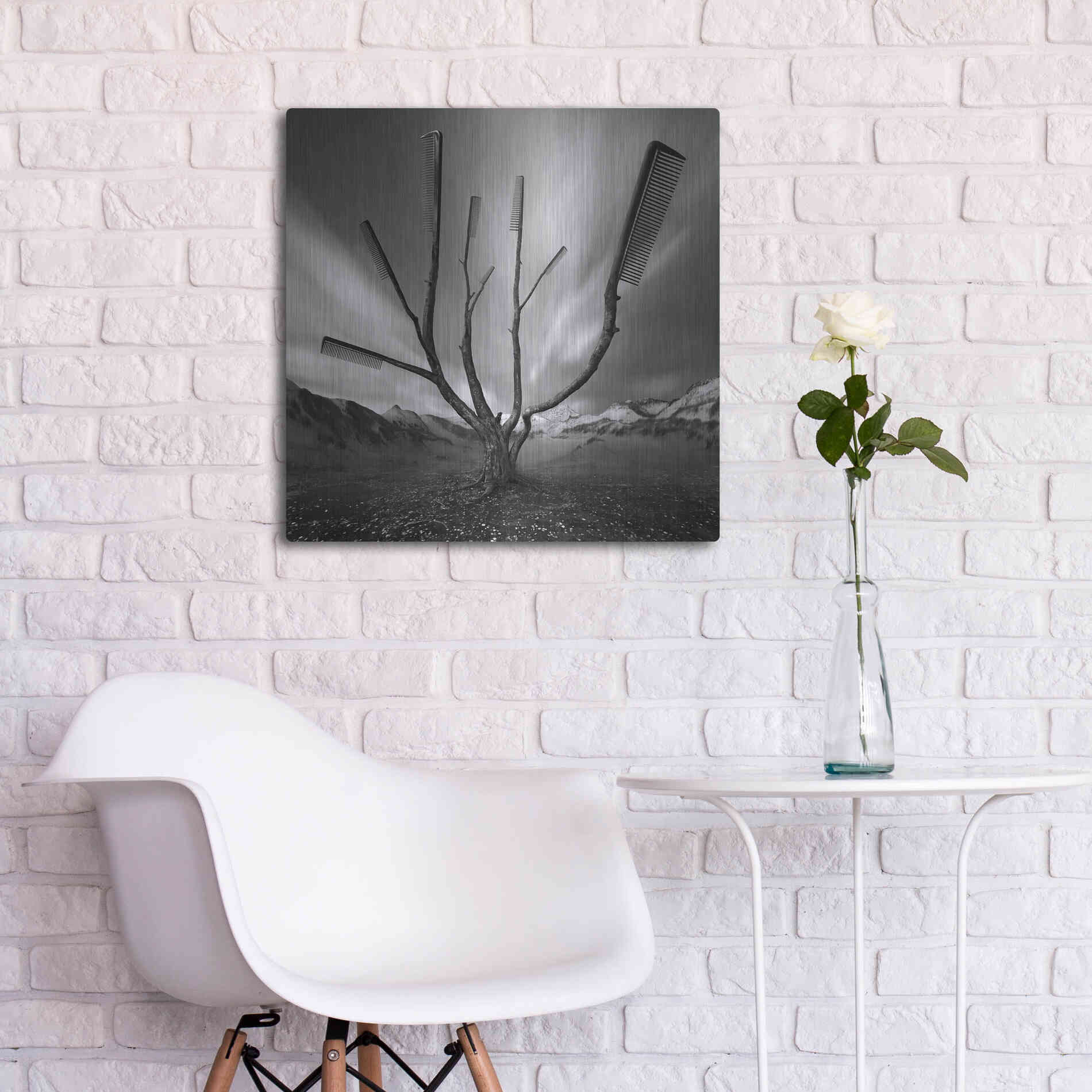 Luxe Metal Art 'Dandruff Tree' by Dariusz Klimczak, Metal Wall Art,24x24