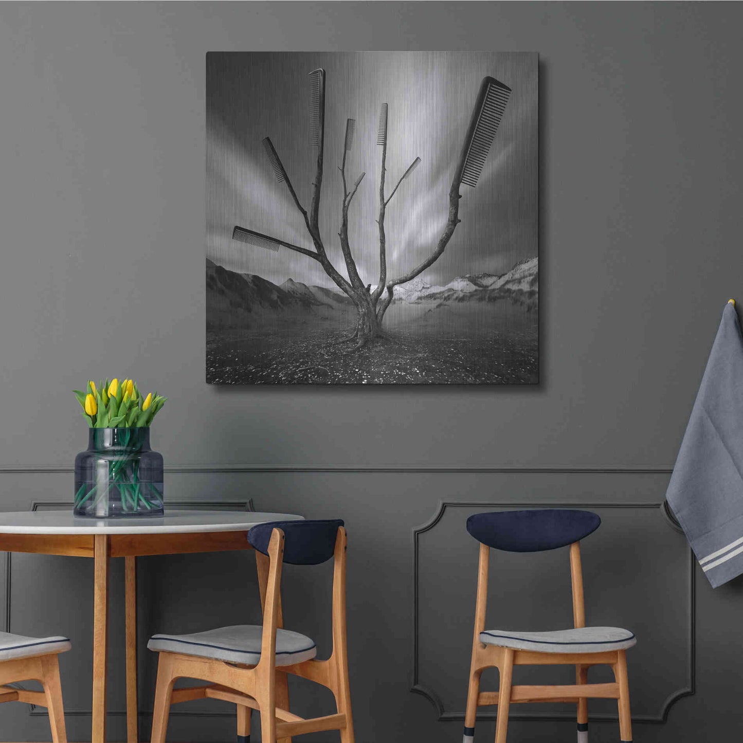 Luxe Metal Art 'Dandruff Tree' by Dariusz Klimczak, Metal Wall Art,36x36