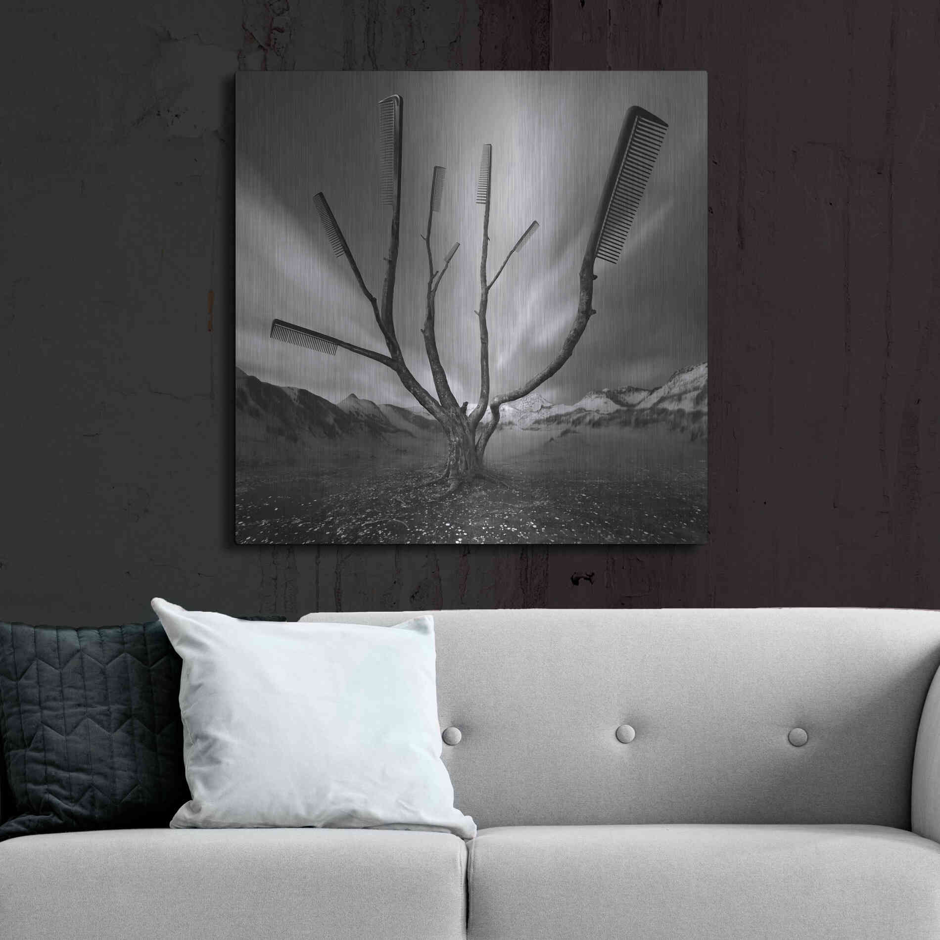 Luxe Metal Art 'Dandruff Tree' by Dariusz Klimczak, Metal Wall Art,36x36