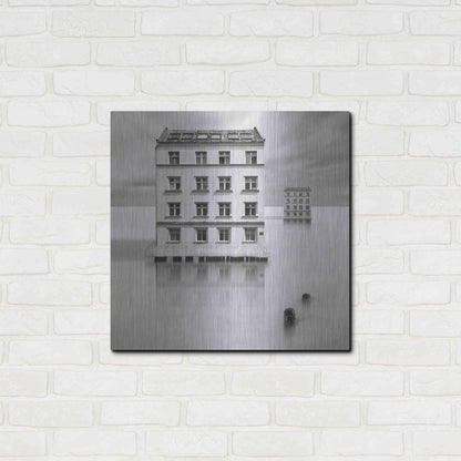 Luxe Metal Art 'Icehouses' by Dariusz Klimczak, Metal Wall Art,24x24