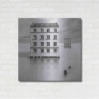 Luxe Metal Art 'Icehouses' by Dariusz Klimczak, Metal Wall Art,36x36