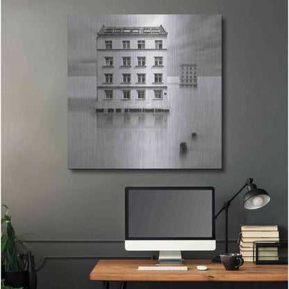 Luxe Metal Art 'Icehouses' by Dariusz Klimczak, Metal Wall Art,36x36