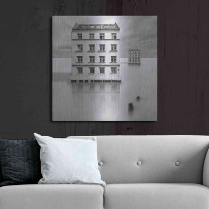 Luxe Metal Art 'Icehouses' by Dariusz Klimczak, Metal Wall Art,36x36