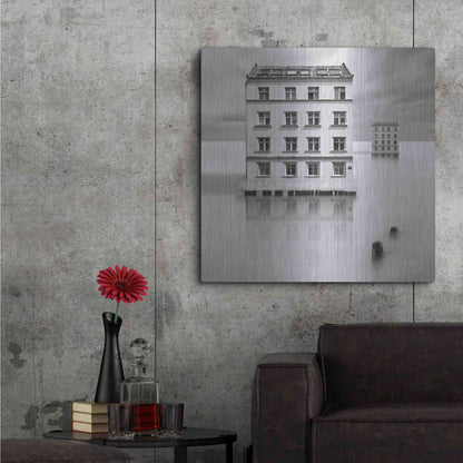 Luxe Metal Art 'Icehouses' by Dariusz Klimczak, Metal Wall Art,36x36
