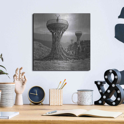 Luxe Metal Art 'Pulpit' by Dariusz Klimczak, Metal Wall Art,12x12