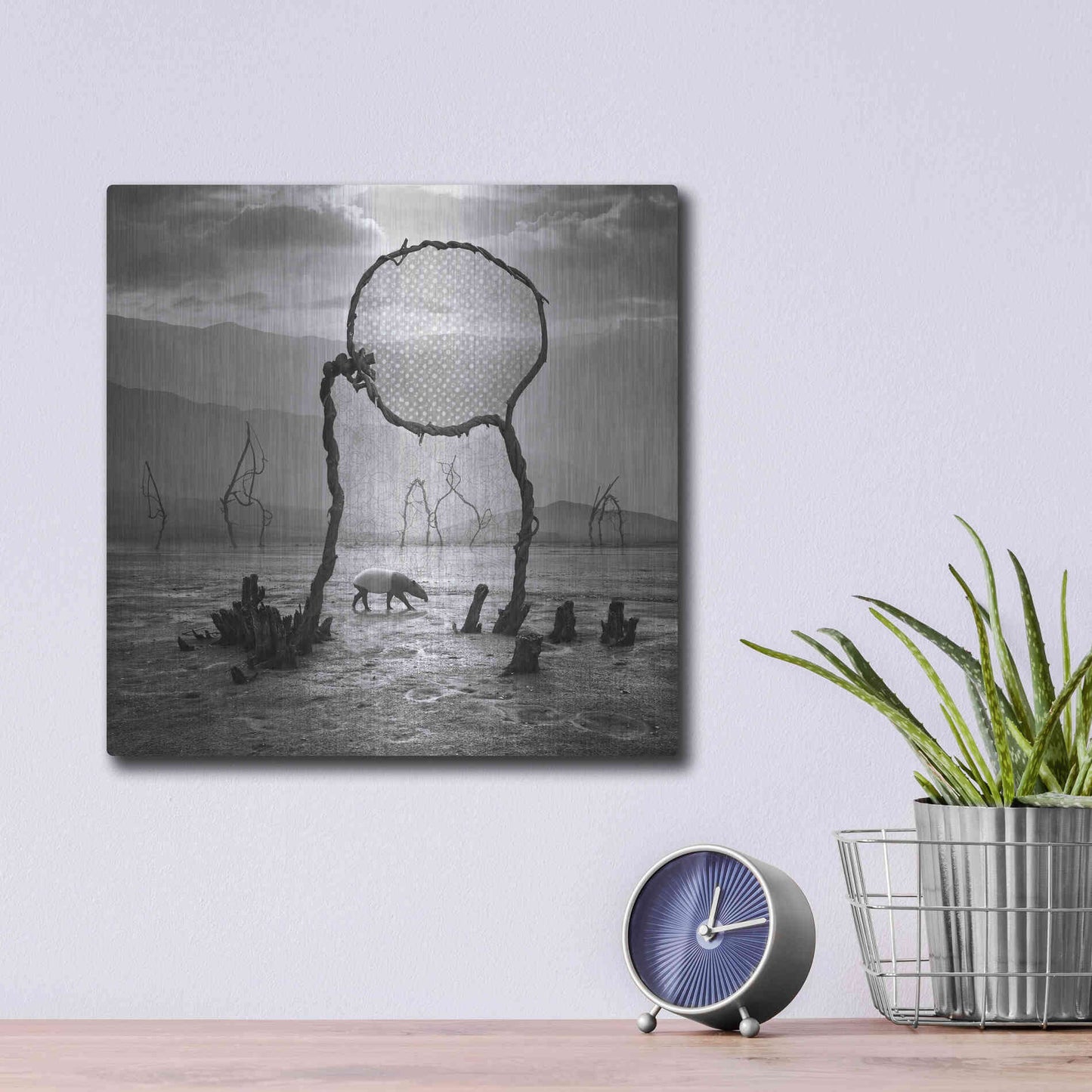 Luxe Metal Art 'Tapir' by Dariusz Klimczak, Metal Wall Art,12x12