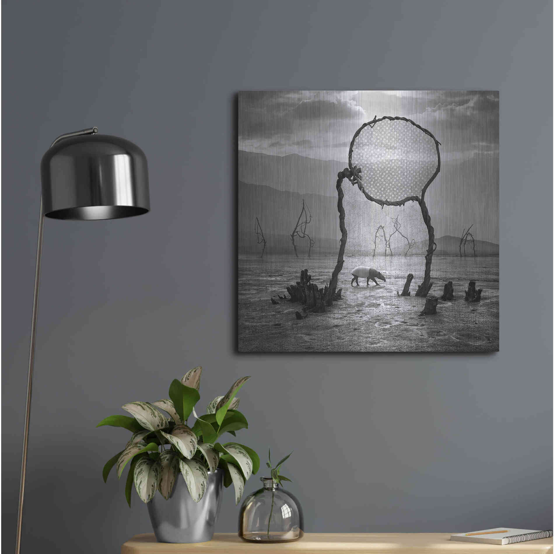 Luxe Metal Art 'Tapir' by Dariusz Klimczak, Metal Wall Art,24x24