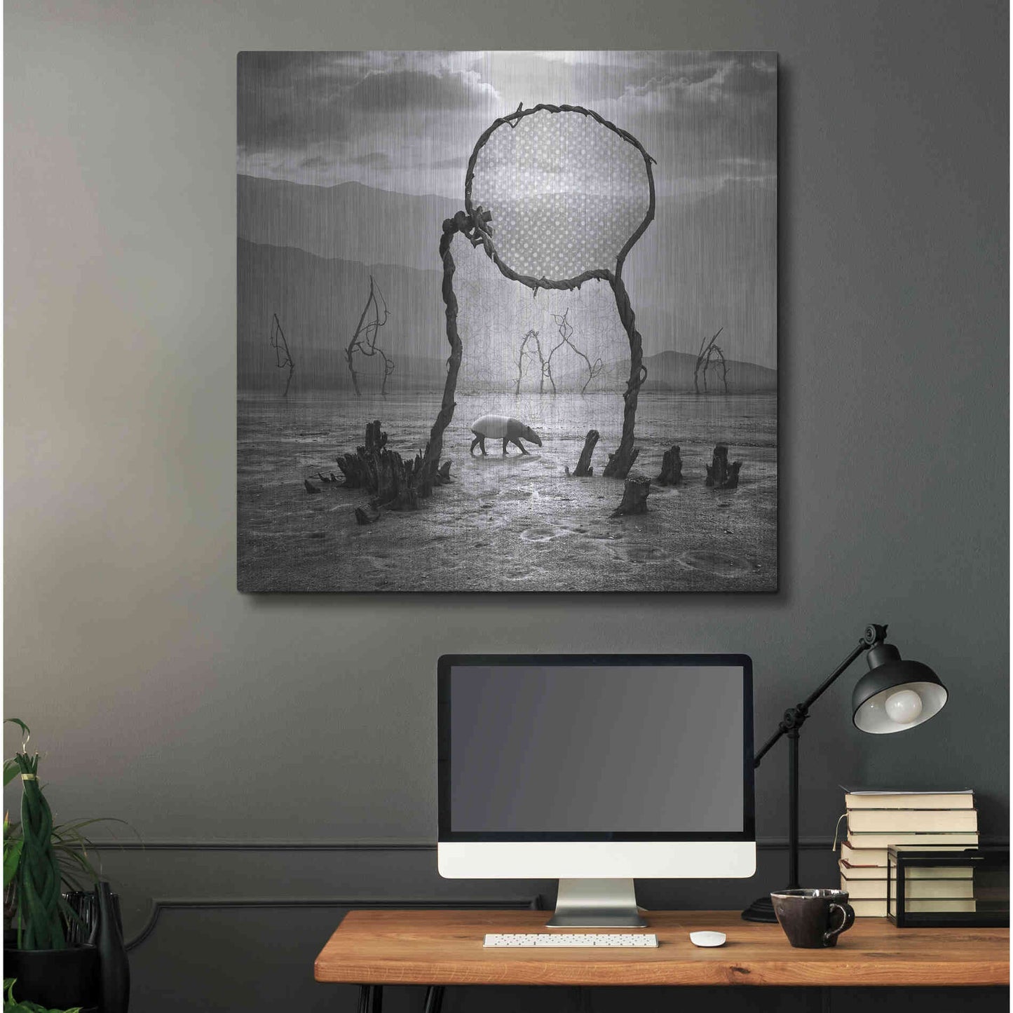 Luxe Metal Art 'Tapir' by Dariusz Klimczak, Metal Wall Art,36x36