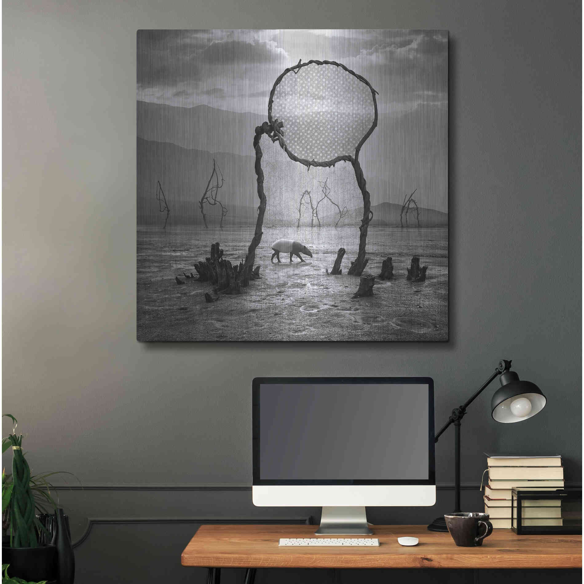 Luxe Metal Art 'Tapir' by Dariusz Klimczak, Metal Wall Art,36x36