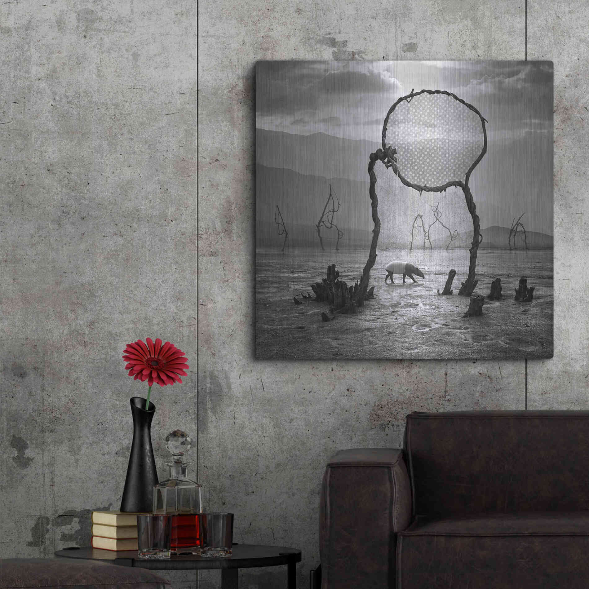 Luxe Metal Art 'Tapir' by Dariusz Klimczak, Metal Wall Art,36x36