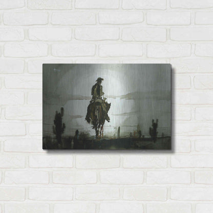 Luxe Metal Art 'Luna Vaquero' by Oscar Alvarez Pardo, Metal Wall Art,24x16