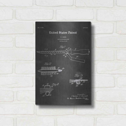 Luxe Metal Art 'Hair Straightening Iron Blueprint Patent Chalkboard' Metal Wall Art,12x16